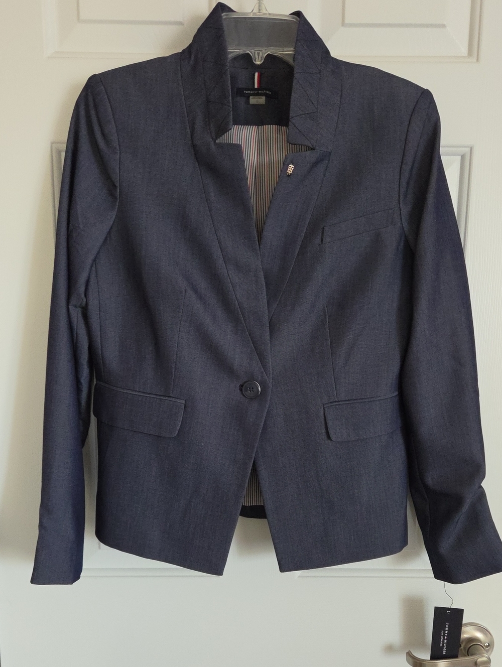 Tommy Hilfiger Women's Dark Navy Single-Button Suit Jacket